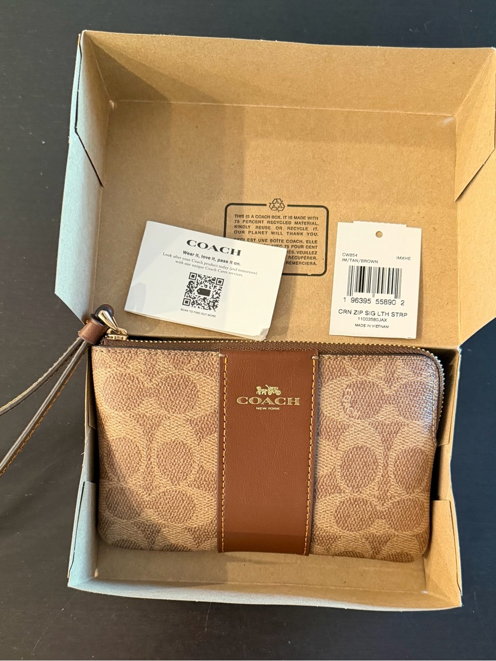 COACH Signature Wristlet Canvas C Print
